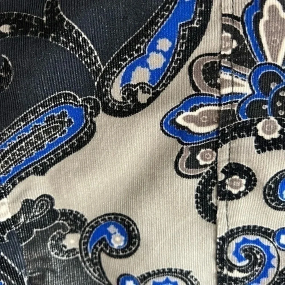 ETCETERA size 4 blue gray paisley print corduroy skirt